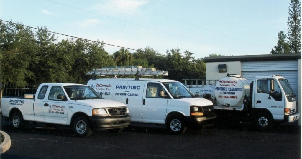 The Ultimate Services trucks lined up